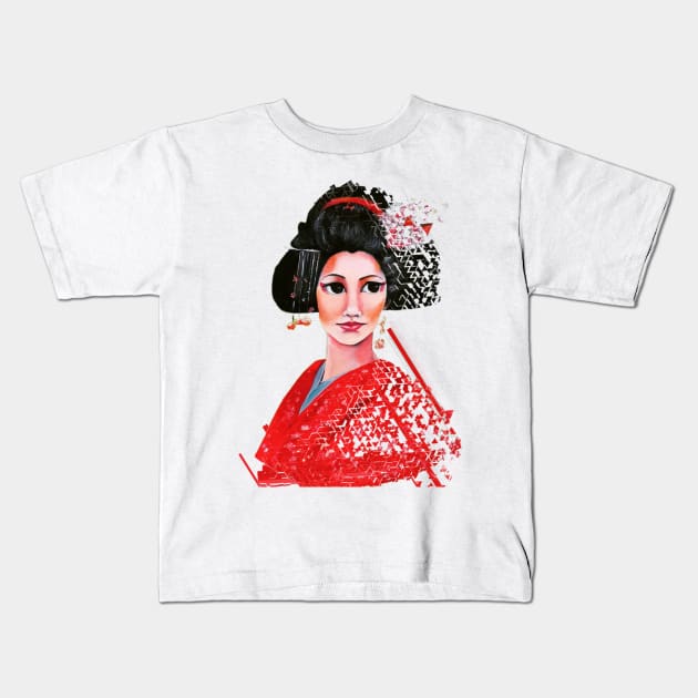 geisha Kids T-Shirt by reyhanartstudio